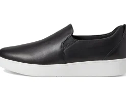 FitFlop Rally Leather Slip-On Skate Sneakers Black Outlet