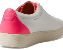 Women FitFlop Rally Neon-Pop Leather Sneakers