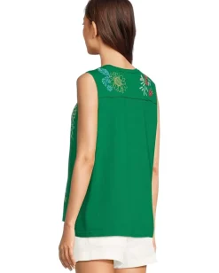 Women Johnny Was Raw Detail Henley Tank- Cora