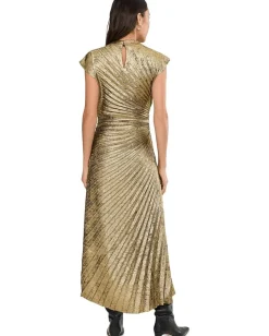 AllSaints Rayanna Dress Metallic Gold