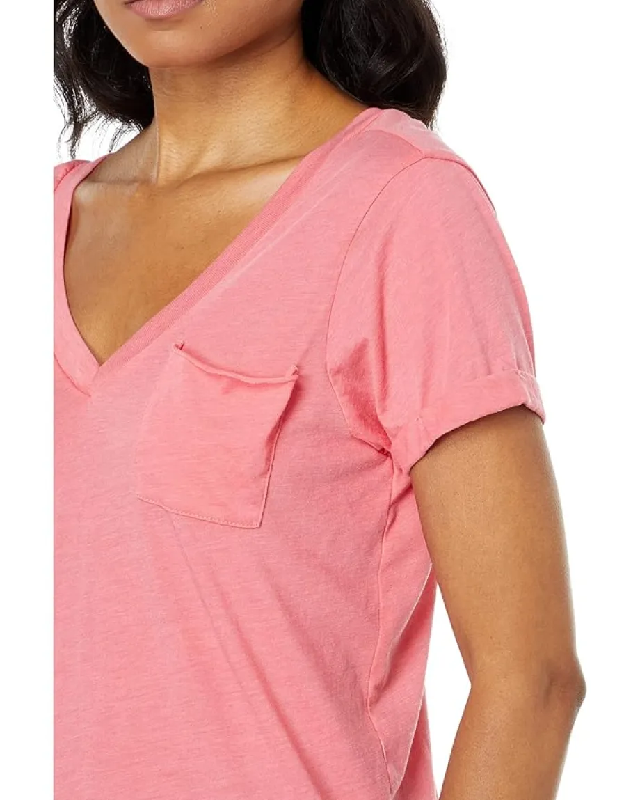 Women Chaser Recycled Vintage Jersey Rolled Sleeve Pocket Tee