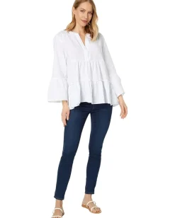 Dylan by True Grit Reese Cotton Ella Blouse White