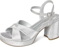 Kenneth Cole Reaction Reeva Platform Silver Grid Metallic Online