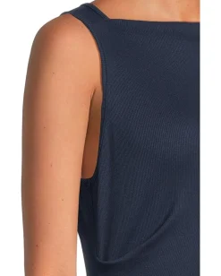 Michael Stars Reign Knife Neck Midi Pleated Dress Nocturnal Best