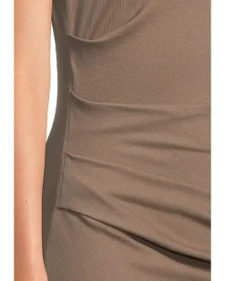 Women Michael Stars Reign Knife Neck Midi Pleated Dress