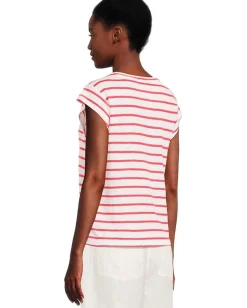 Sanctuary Relaxed Cap Sleeve Tee Cayenne/White Stripe Online