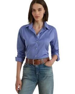 Lauren Ralph Lauren Relaxed Fit Cotton Shirt Blue Outlet