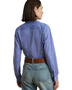 Lauren Ralph Lauren Relaxed Fit Cotton Shirt Blue Outlet