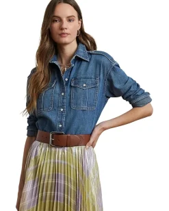 Women Lauren Ralph Lauren Relaxed Fit Denim Shirt