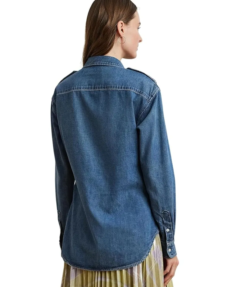 Women Lauren Ralph Lauren Relaxed Fit Denim Shirt