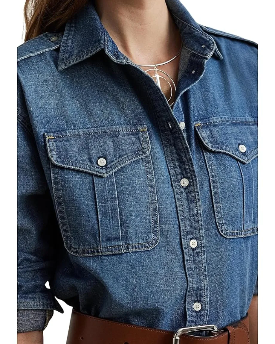 Women Lauren Ralph Lauren Relaxed Fit Denim Shirt