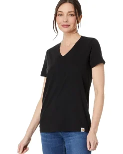 Women Carhartt Relaxed Fit Lightweight Short Sleeve V-Neck T-Shirt