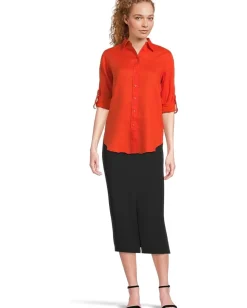 Lauren Ralph Lauren Relaxed Fit Linen Shirt Orange Lily Best