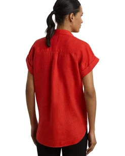 Women Lauren Ralph Lauren Relaxed Fit Linen Short-Sleeve Shirt