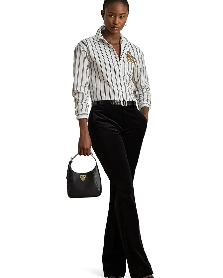 Women Lauren Ralph Lauren Relaxed Fit Striped Cotton Shirt