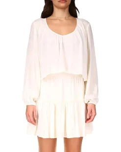 Sanctuary Relaxed High-Low Textured Blouse Muslin Online
