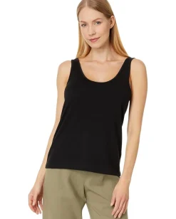 Vince Relaxed Scoop Neck Tank Black Discount