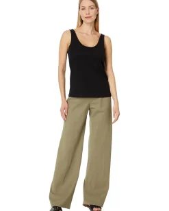 Vince Relaxed Scoop Neck Tank Black Discount