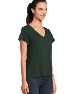 Women Lilla P Relaxed Short Sleeve V-Neck Tee