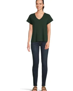 Women Lilla P Relaxed Short Sleeve V-Neck Tee