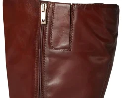 Naturalizer Rena2 Extra Wide Calf Boots Deep Saddle Brown Leather Discount