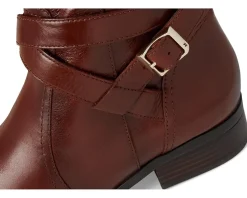 Naturalizer Rena2 Wide Calf Boots Deep Saddle Brown Leather Outlet