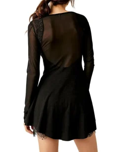 Free People Rendezvous Top Black Combo Clearance