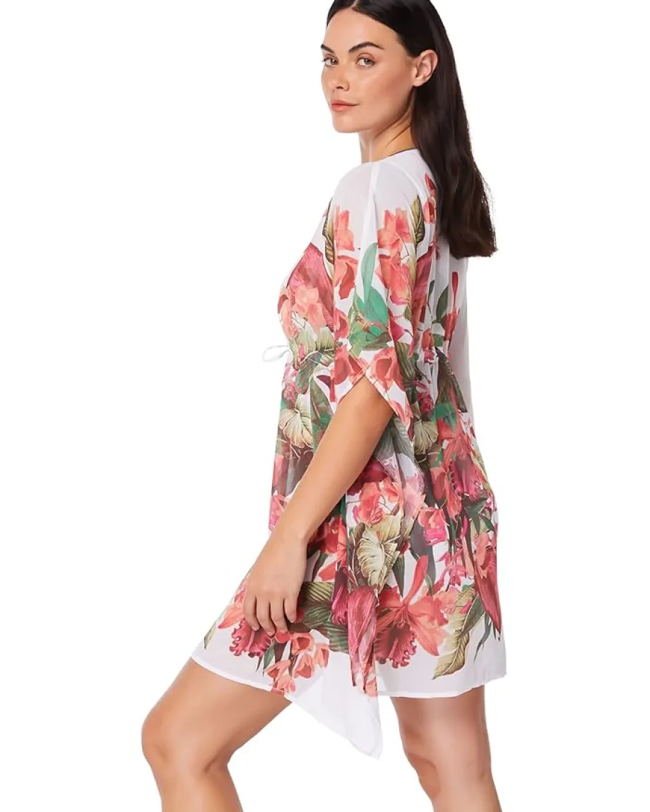 Bleu Rod Beattie Return To Rio Chiffon Caftan White Multi