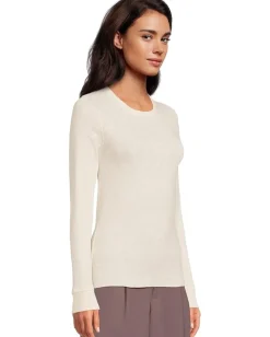 Lilla P Rib Slub Long Sleeve Crew Talc Online