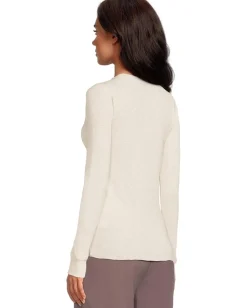 Lilla P Rib Slub Long Sleeve Crew Talc Online