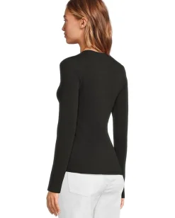 Women Lilla P Rib Slub Long Sleeve V-Neck