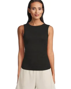 Women Lilla P Rib Slub Side Pleat Tank