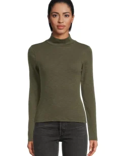 Women Lilla P Rib Slub Turtleneck