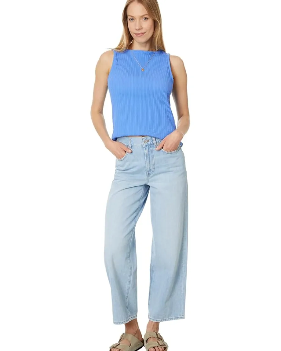 Madewell Ribbed Boatneck Tank Celeste Clearance