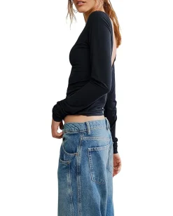 Free People Riley Tee Black Best