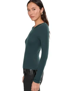 Women AllSaints Rina Long Sleeve Crew Neck