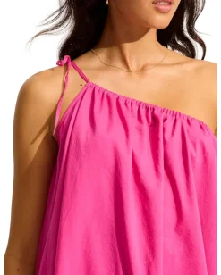 Seafolly Rio One Shoulder Mini Dress Hot Pink