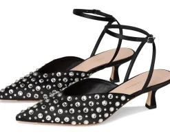 Loeffler Randall Rio Smocked Kitten Heel Black/Crystal Sale
