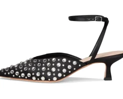 Loeffler Randall Rio Smocked Kitten Heel Black/Crystal Sale