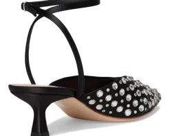 Loeffler Randall Rio Smocked Kitten Heel Black/Crystal Sale