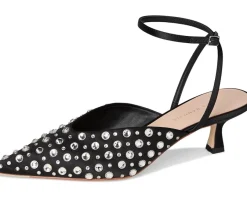 Loeffler Randall Rio Smocked Kitten Heel Black/Crystal Sale