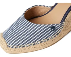 Lauren Ralph Lauren Robby Striped Canvas & Jute Espadrille Refined Navy/Natural/Refined Navy/Natural Discount