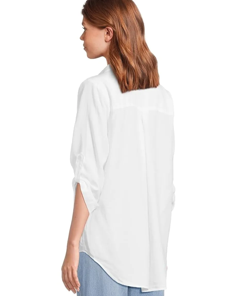 Mod-o-doc Roll Tab Sleeve Patch Pocket Tunic White Hot