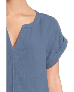 Mod-o-doc Roll-Up Short Dolman Sleeve Shift Dress Pacific Blue