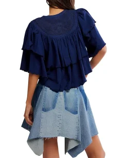 Free People Rose Party Tee Peacoat Outlet