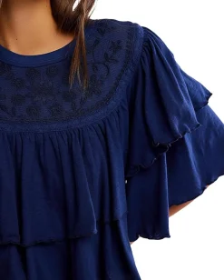 Free People Rose Party Tee Peacoat Outlet