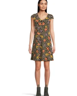 Toad&Co Rosemarie Dress Black Lily Print Best