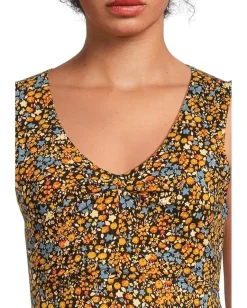 Toad&Co Rosemarie Sleeveless Dress Black Ditsy Print Discount