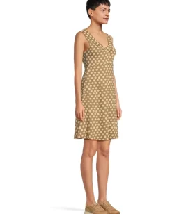 Toad&Co Rosemarie Sleeveless Dress Honey Brown Floral Print Discount