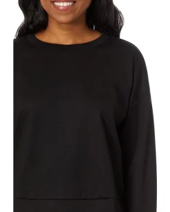 Eileen Fisher Round Neck Boxy Top Black Best